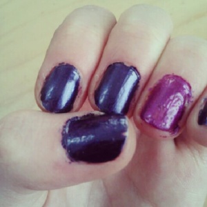 I'm still mastering the art of nail polishing. 