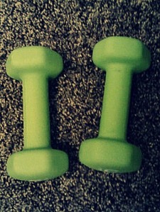 Lifting green weights makes it even more fun. 